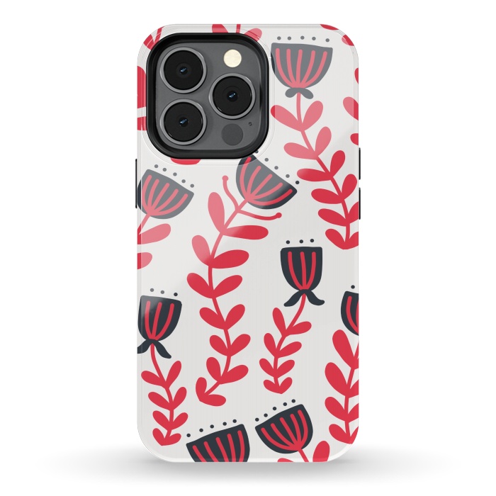 iPhone 13 pro StrongFit Red flowers by Winston