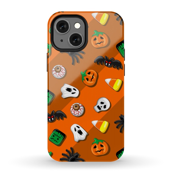 iPhone 13 mini StrongFit Halloween Spooky Candies Party by BluedarkArt