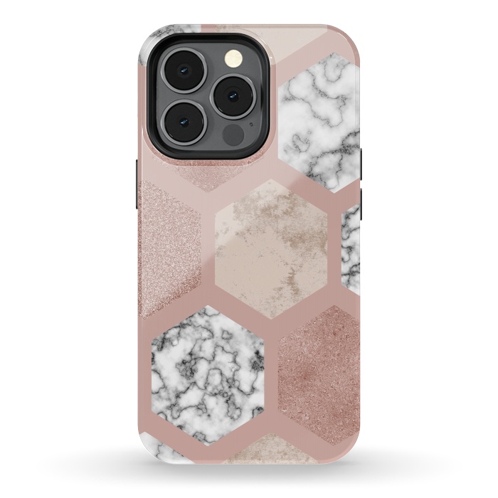 iPhone 13 pro StrongFit Marble Geometrical abstract design by ArtsCase