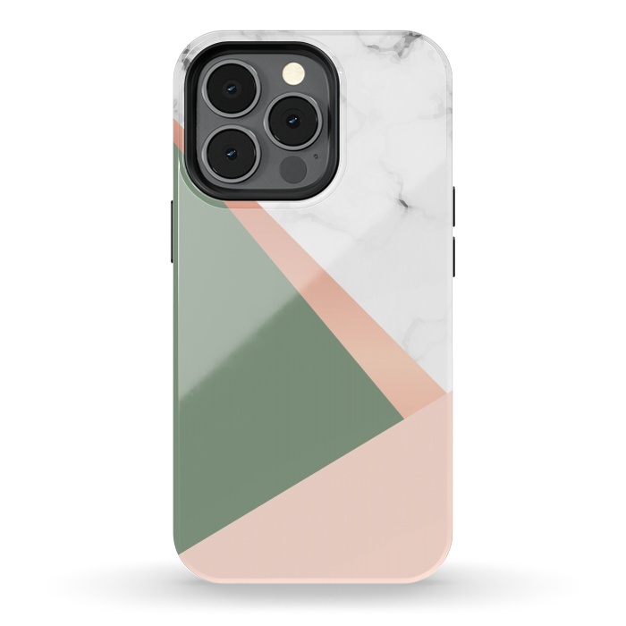 iPhone 13 pro StrongFit Marble geometric design with triangular image by ArtsCase