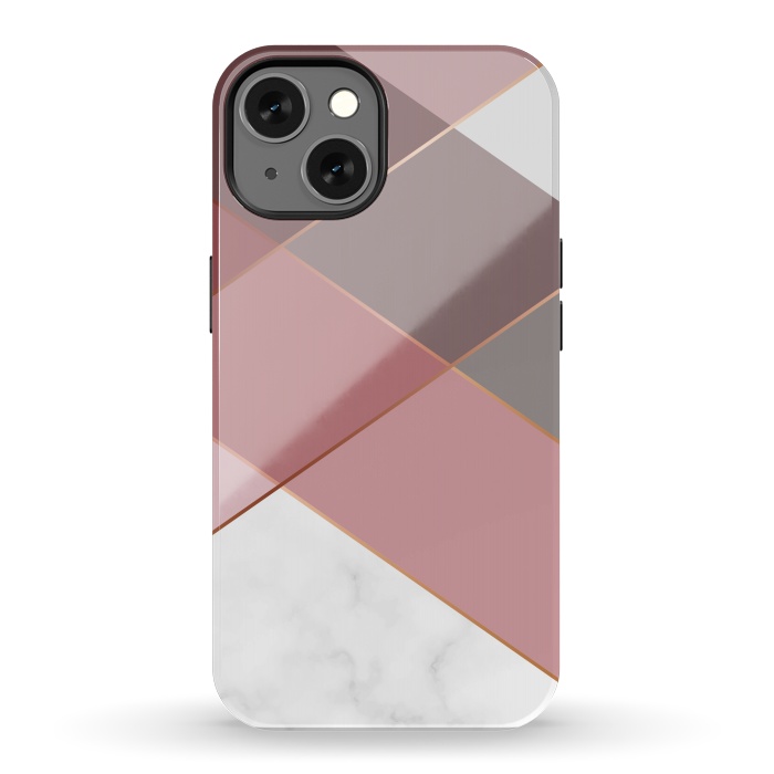 iPhone 13 StrongFit Marble Pattern Polygonal Lines by ArtsCase
