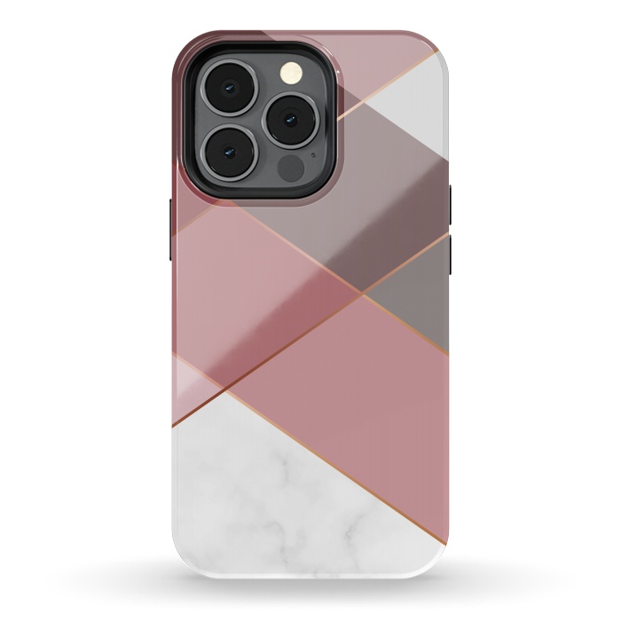 iPhone 13 pro StrongFit Marble Pattern Polygonal Lines by ArtsCase