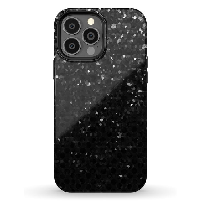 iPhone 13 Pro Max StrongFit Black Crystal Bling Strass G283 by Medusa GraphicArt