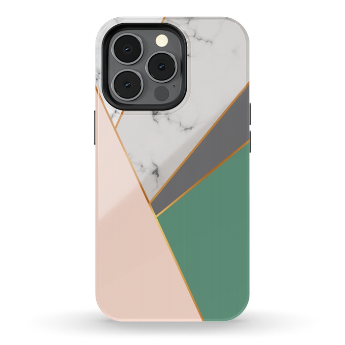 iPhone 13 pro StrongFit Modern Geometric Design with golden lines by ArtsCase