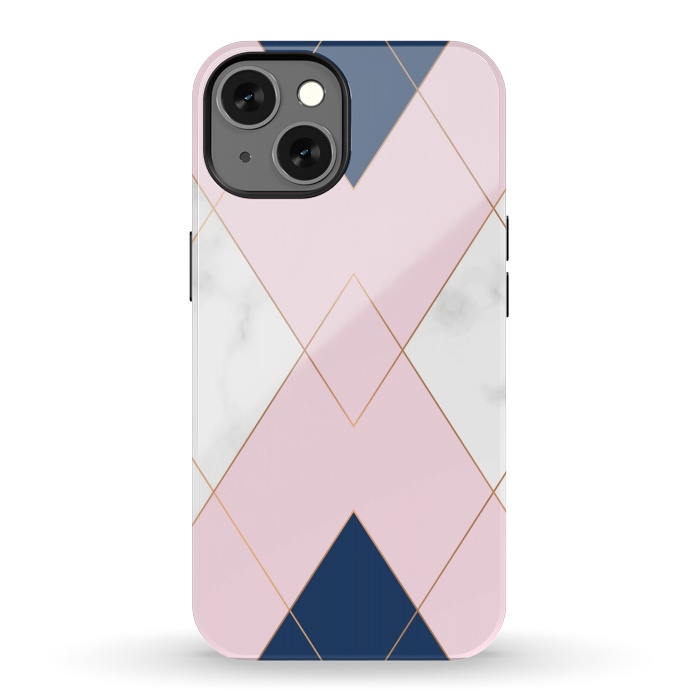 iPhone 13 StrongFit Triangles on marbled design by ArtsCase