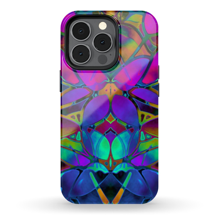 iPhone 13 pro StrongFit Floral Fractal Art G308 by Medusa GraphicArt