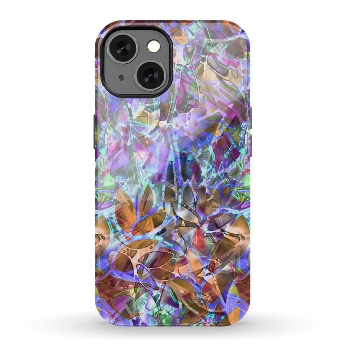 iPhone 13 StrongFit Floral Abstract Stained Glass G268 by Medusa GraphicArt