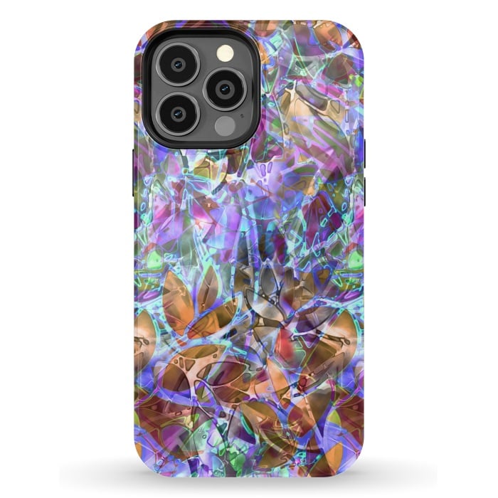 iPhone 13 Pro Max StrongFit Floral Abstract Stained Glass G268 by Medusa GraphicArt