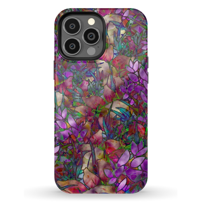 iPhone 13 Pro Max StrongFit Floral Abstract Stained Glass G175 by Medusa GraphicArt