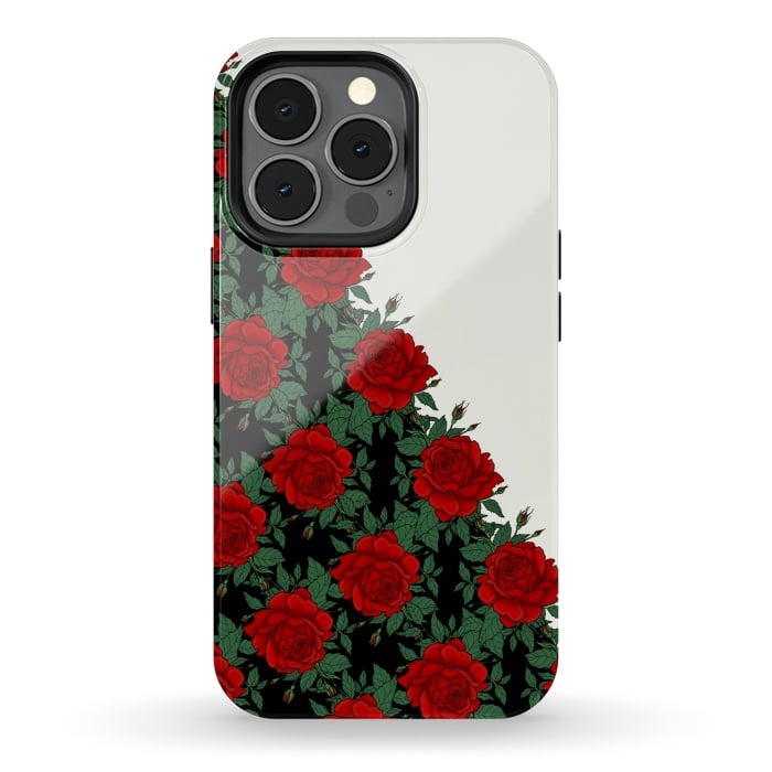 iPhone 13 pro StrongFit Red roses pattern by Jms