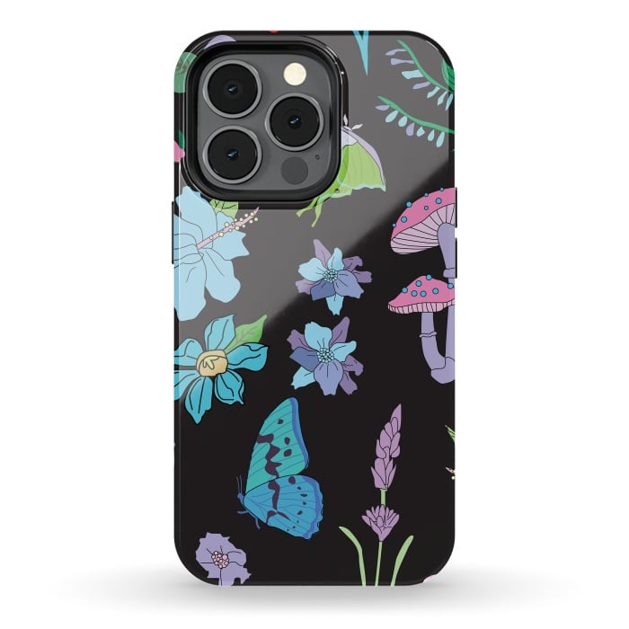 iPhone 13 pro StrongFit Garden Witch Pastel Mushrooms, Flowers, Butterflies by Luna Elizabeth Art