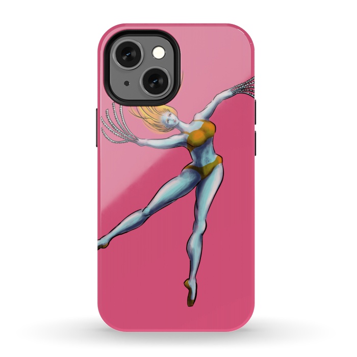 iPhone 13 mini StrongFit Weird Dancer Girl With Saw Hands by Boriana Giormova