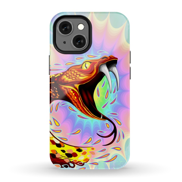 iPhone 13 mini StrongFit Snake Attack Psychedelic Art by BluedarkArt