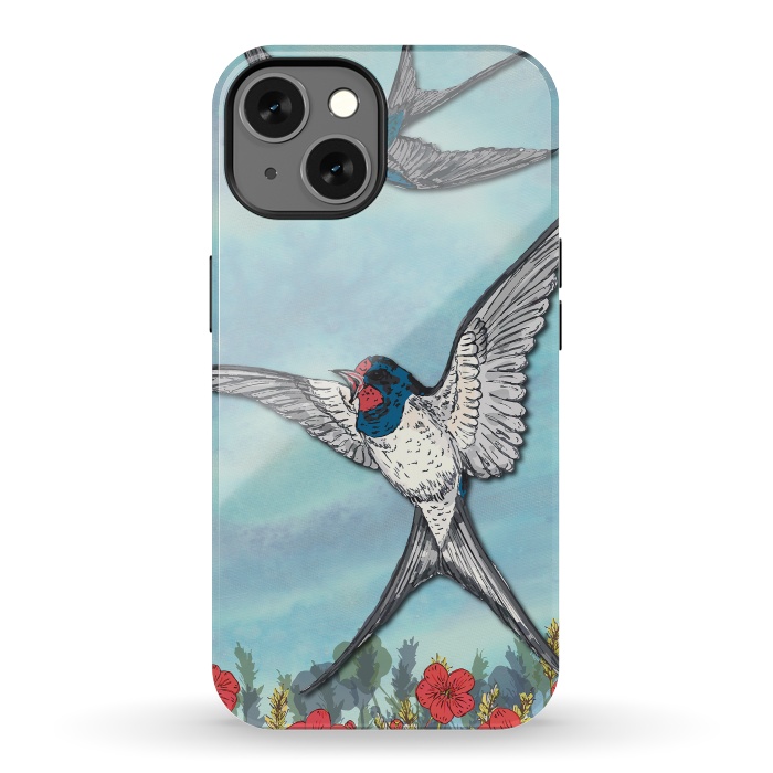 iPhone 13 StrongFit Summer Swallows by Lotti Brown