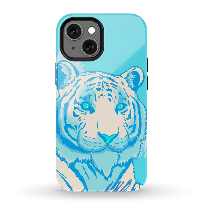 iPhone 13 mini StrongFit The blue tiger by Steve Wade (Swade)