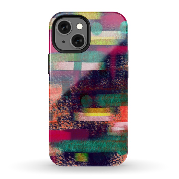 iPhone 13 mini StrongFit Abstract art colourful design multicolor by Josie