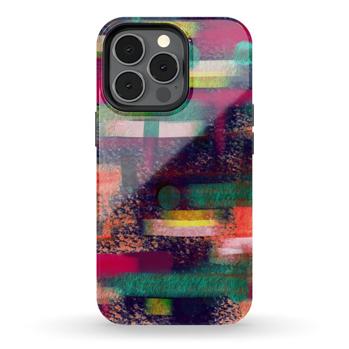 iPhone 13 pro StrongFit Abstract art colourful design multicolor by Josie