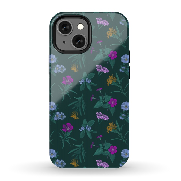 iPhone 13 mini StrongFit Tropical Flowers by Tishya Oedit