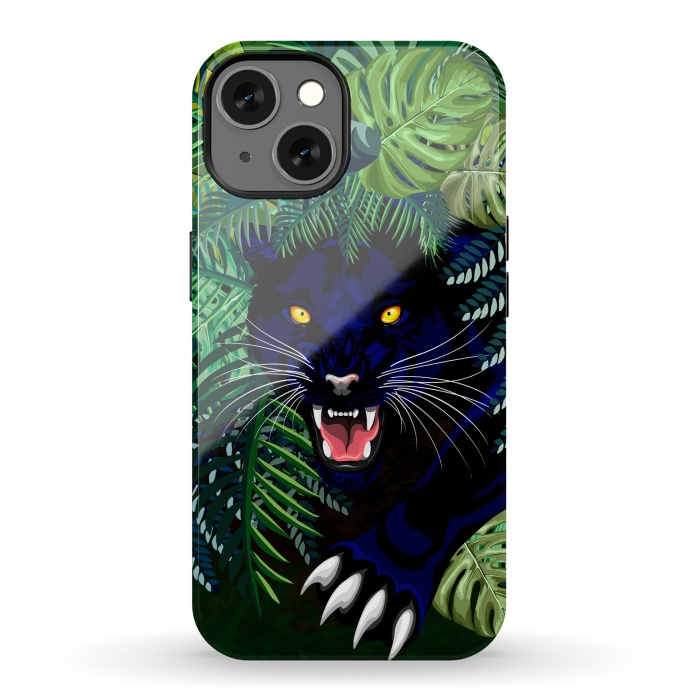 iPhone 13 StrongFit Black Panther Spirit coming out from the Jungle by BluedarkArt