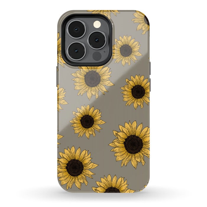 iPhone 13 pro StrongFit Sunflowers by Jms