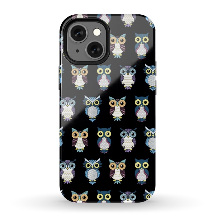 iPhone 13 mini StrongFit Owls pattern by Laura Nagel