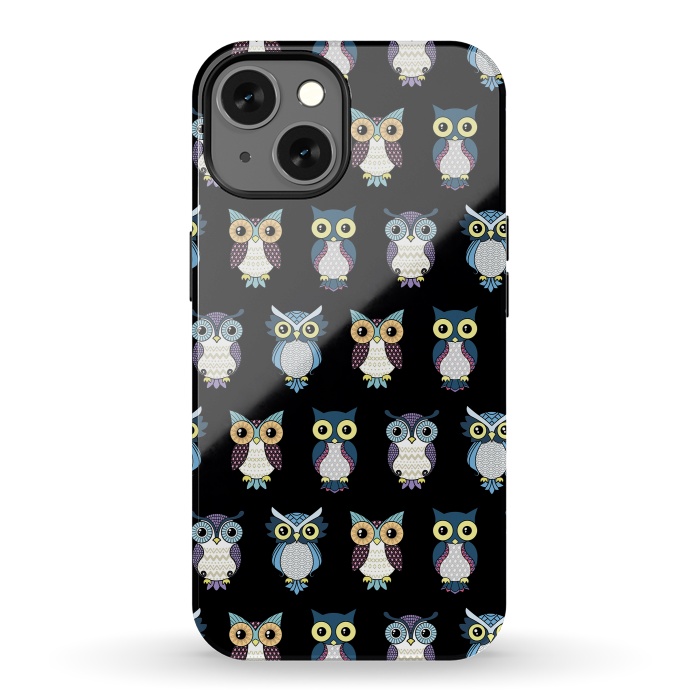 iPhone 13 StrongFit Owls pattern by Laura Nagel
