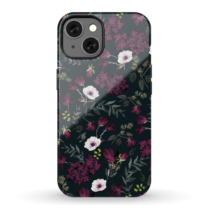 iPhone 13 StrongFit Romantic Pattern Dark by Anis Illustration