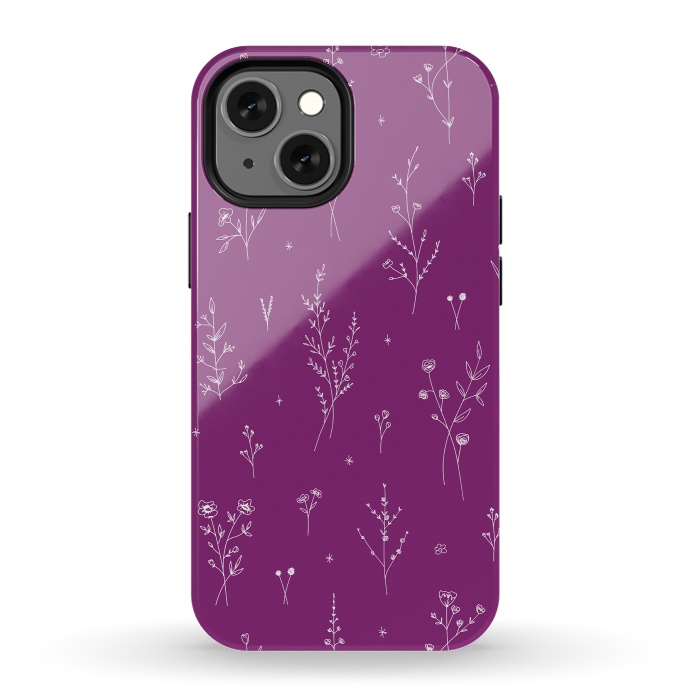 iPhone 13 mini StrongFit Magic Wine Wildflowers by Anis Illustration