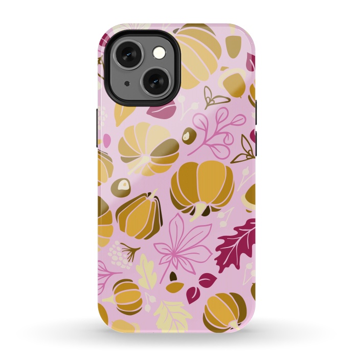 iPhone 13 mini StrongFit Fall Fruits in Pink and Orange by Paula Ohreen