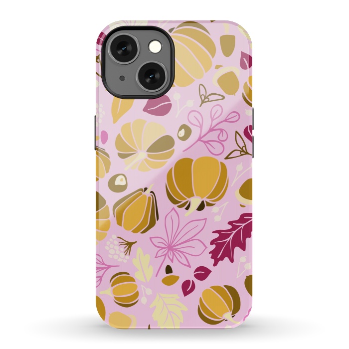 iPhone 13 StrongFit Fall Fruits in Pink and Orange by Paula Ohreen