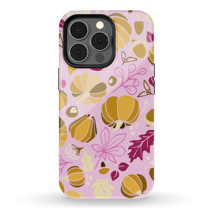 iPhone 13 pro StrongFit Fall Fruits in Pink and Orange by Paula Ohreen