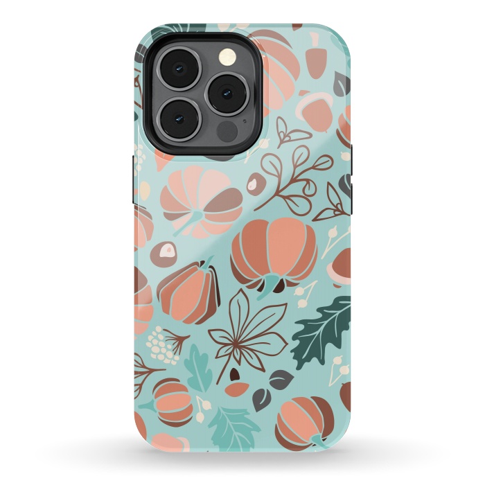 iPhone 13 pro StrongFit Fall Fruits in Mint and Orange by Paula Ohreen
