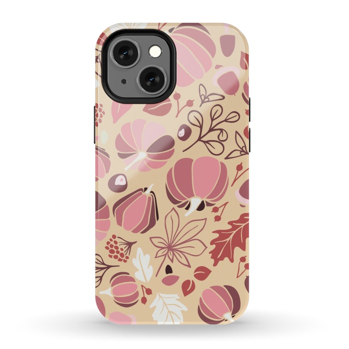 iPhone 13 mini StrongFit Fall Fruits in Cream and Pink by Paula Ohreen