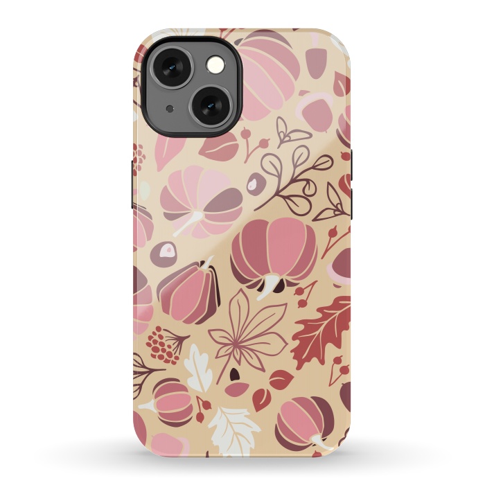 iPhone 13 StrongFit Fall Fruits in Cream and Pink by Paula Ohreen