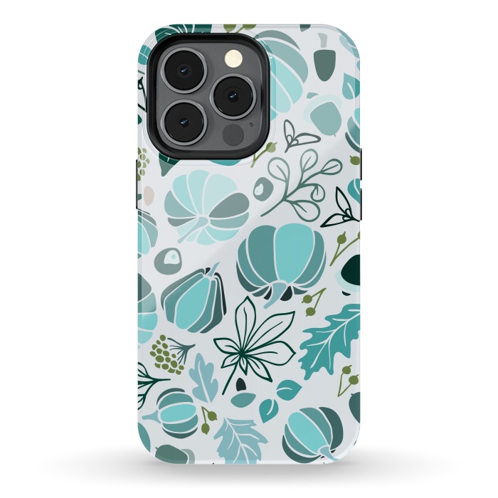 iPhone 13 pro StrongFit Fall Fruits in Blue and Green by Paula Ohreen