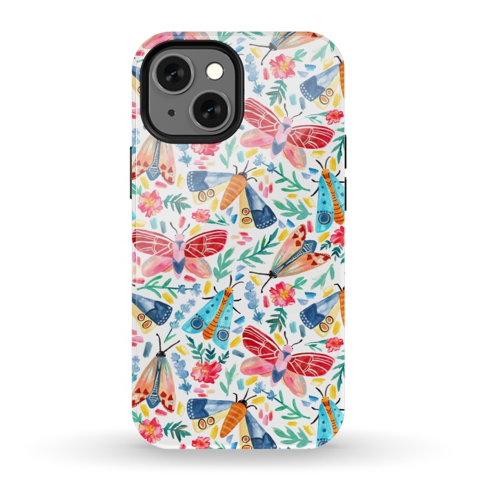 iPhone 13 mini StrongFit Moth Confetti by Tangerine-Tane