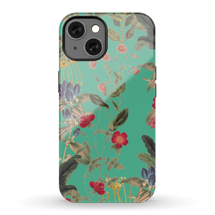 iPhone 13 StrongFit Aqua Blooms by Zala Farah