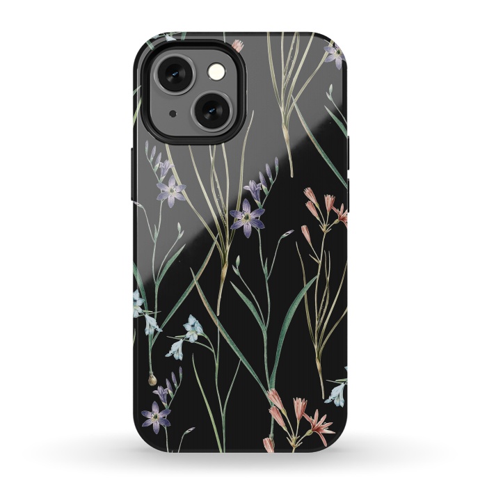 iPhone 13 mini StrongFit Dainty Floral Darkness by Zala Farah