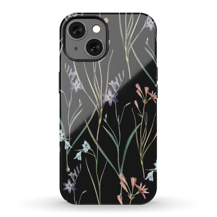 iPhone 13 StrongFit Dainty Floral Darkness by Zala Farah