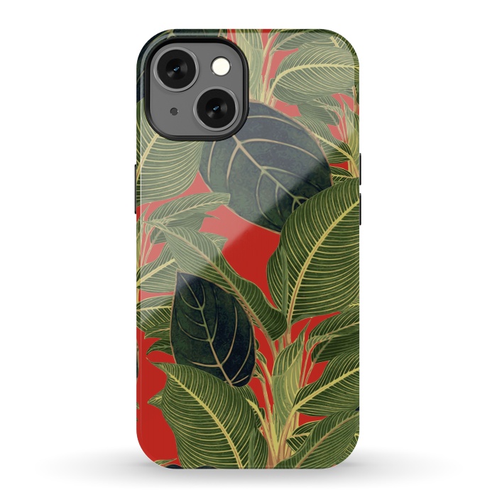 iPhone 13 StrongFit Red Tropic Bloom by Zala Farah