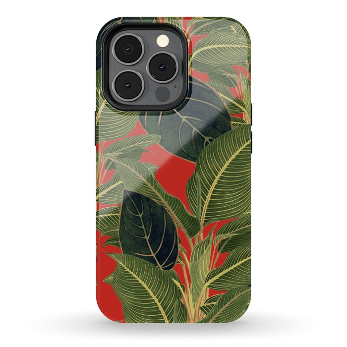 iPhone 13 pro StrongFit Red Tropic Bloom by Zala Farah