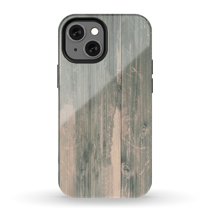 iPhone 13 mini StrongFit grey wood by haroulita