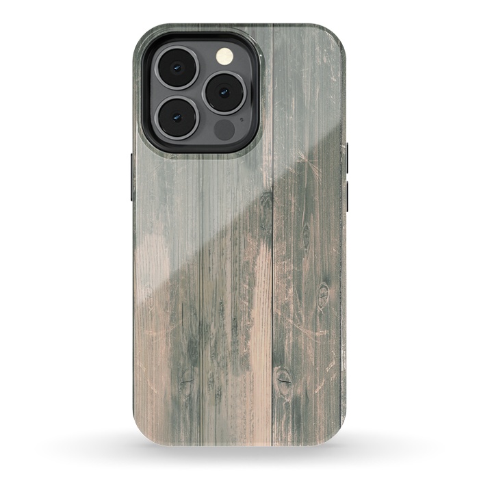 iPhone 13 pro StrongFit grey wood by haroulita