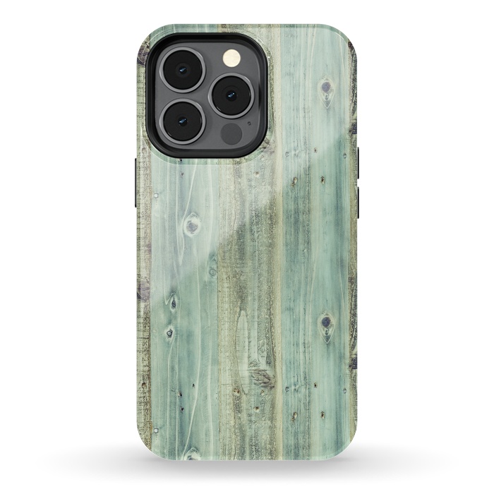 iPhone 13 pro StrongFit blue wood by haroulita