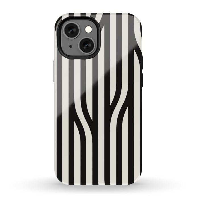 iPhone 13 mini StrongFit black white minimal art by haroulita