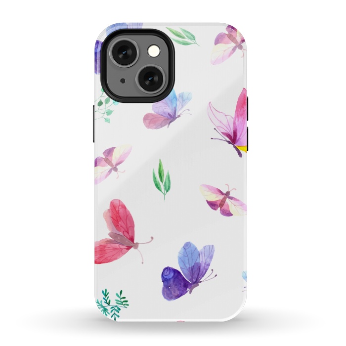 iPhone 13 mini StrongFit watercolor butterflies c by haroulita
