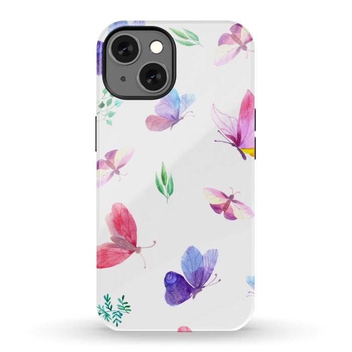 iPhone 13 StrongFit watercolor butterflies c by haroulita