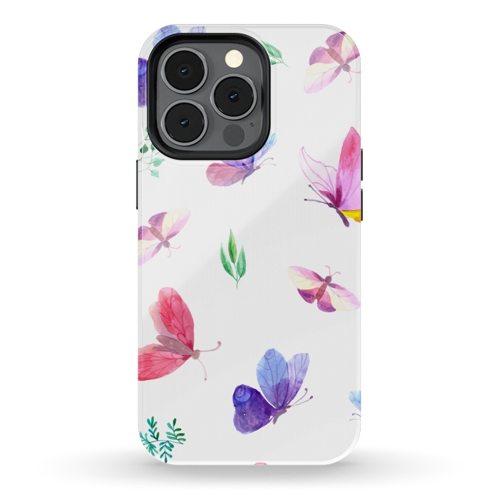 iPhone 13 pro StrongFit watercolor butterflies c by haroulita