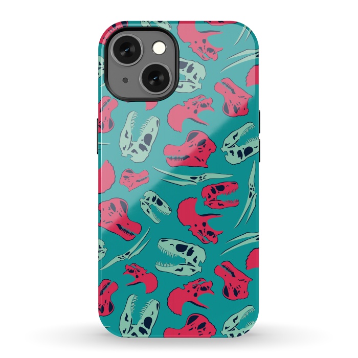 iPhone 13 StrongFit Skull Roll - Teal by Melissa Lee