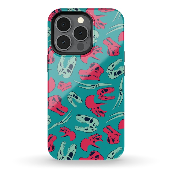 iPhone 13 pro StrongFit Skull Roll - Teal by Melissa Lee